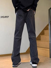 Men Jeans Vintage Jeans Men's Skinny Slim-Fitting Workwear Straight-Leg Pants